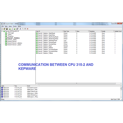 OPC COMMUNICATION BETWEEN CPU315-2 AND KEPWARE